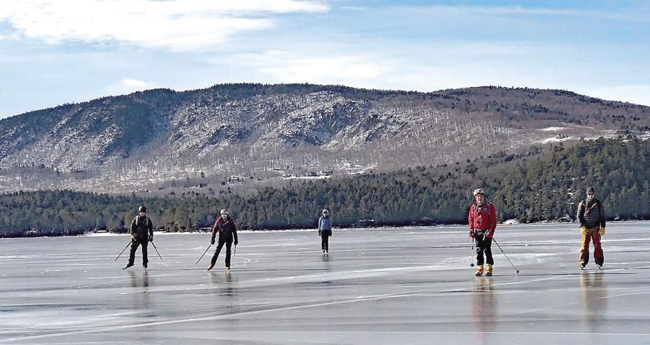 Nordic Tracks - Nordic blades on a lake