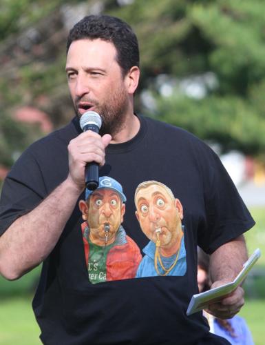 Guest speaker Craig Langlois wears his T-shirt