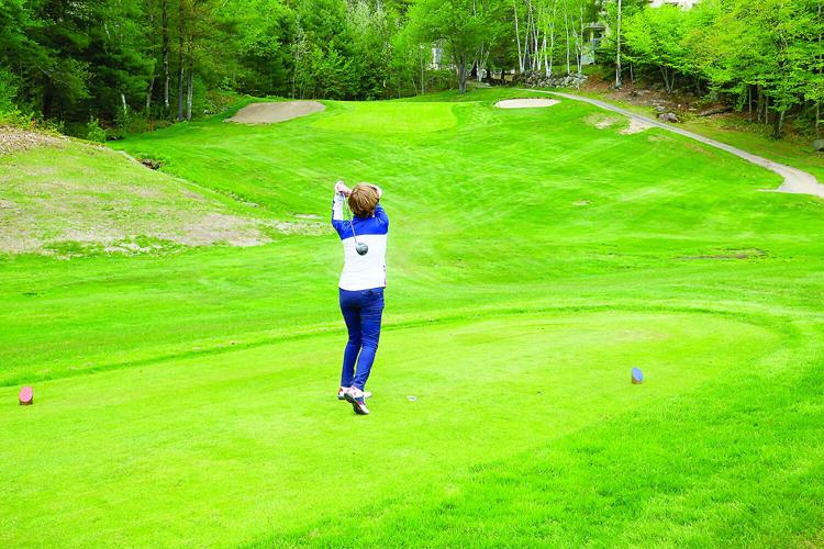 Golf Column - Senior Tour at Wentworth - Peg O'Neil on the tee