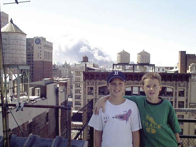 son and friend smoke