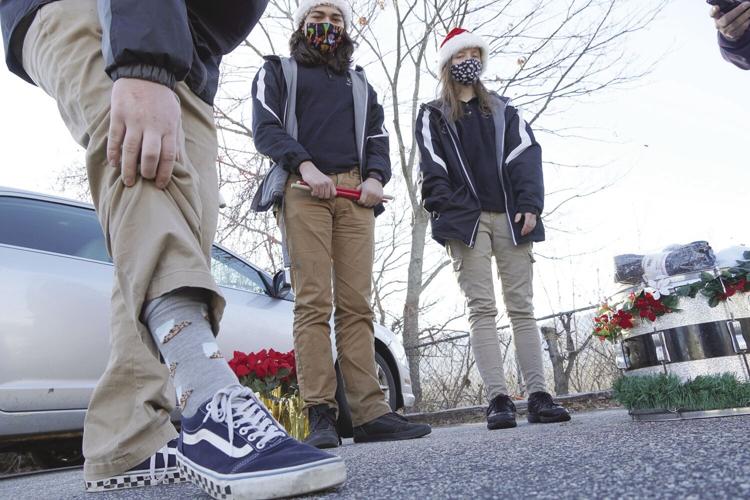 12-3-20 drumline donates socks