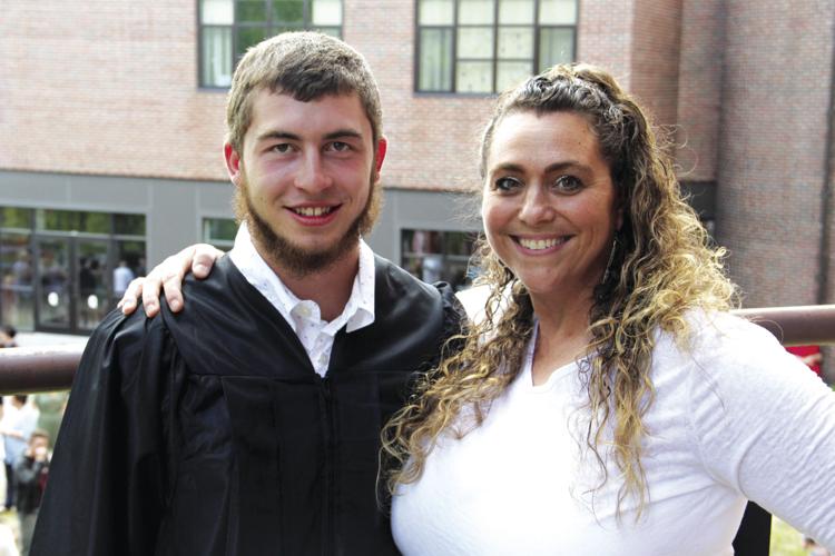BHS Graduation - Sawyer Sanschagrin celebrates with his mother, Christy Langlois