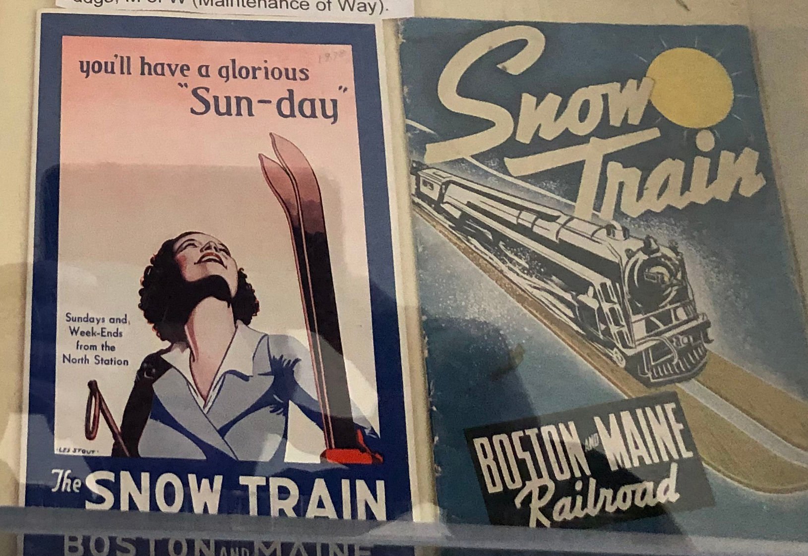 All Fun Boston & Maine Snow Train Vintage Railroad Travel Advertisement Poster 