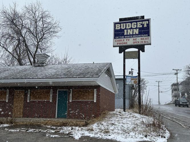 The sign outside of the long-vacant motel at 25 Pleasant St., in Berlin