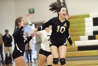 KHS volleyball celebration