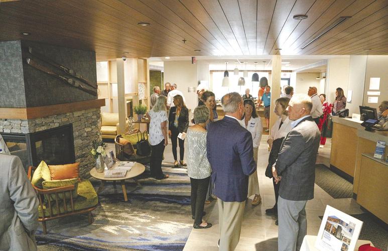 05-23-23 Fairfield Ribbon Cutting mingling in lobby wide