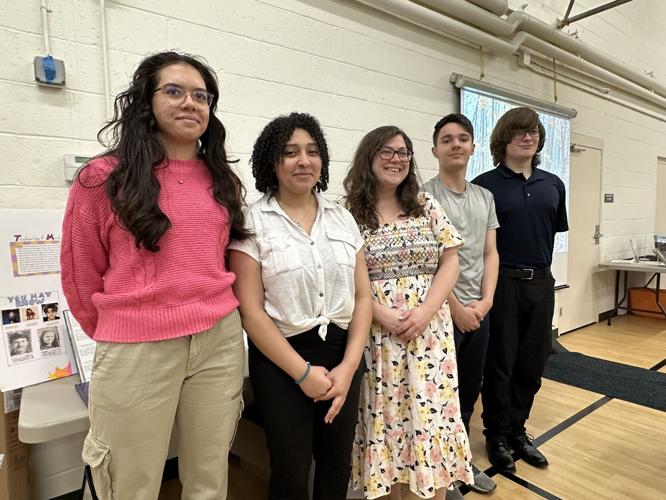 Groveton High 10th-grade U.S. history students and their teacher
