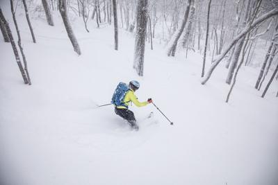 skier Hilary McCloy in Maple Villa Glade