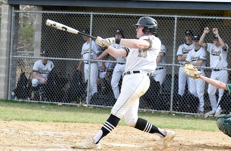 KHS Baseball - Sam Seavey hits a double