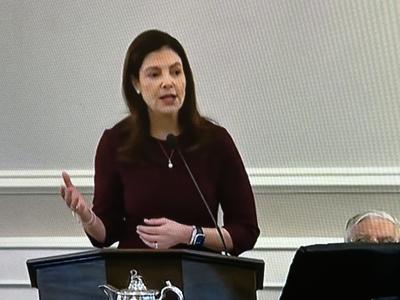 Gov. Kelly Ayotte delivering her inaugural address Jan. 9, 2025