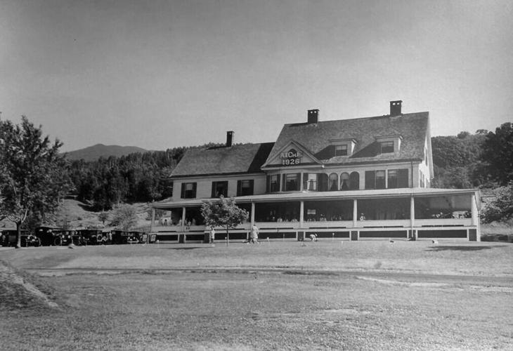 Black and white photo of the original T&C building