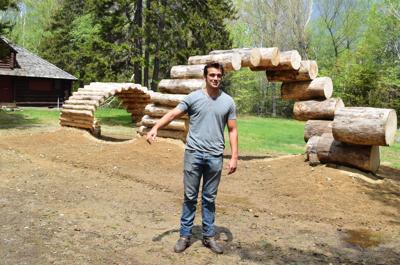 Local artist Quinn Morrissette "unveils" his finished