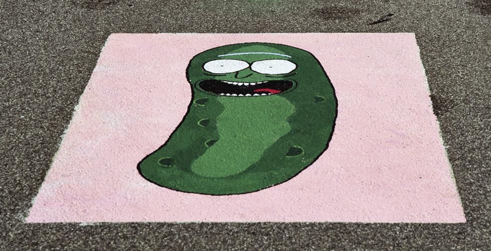 KHS parking spots - Lily Orth's giant pickle