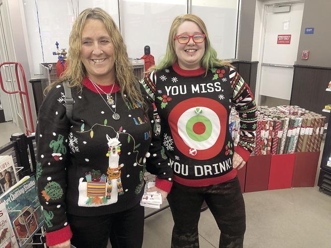 Valley Voice - Penny LaVallee and Hailey Baker in Christmas sweaters