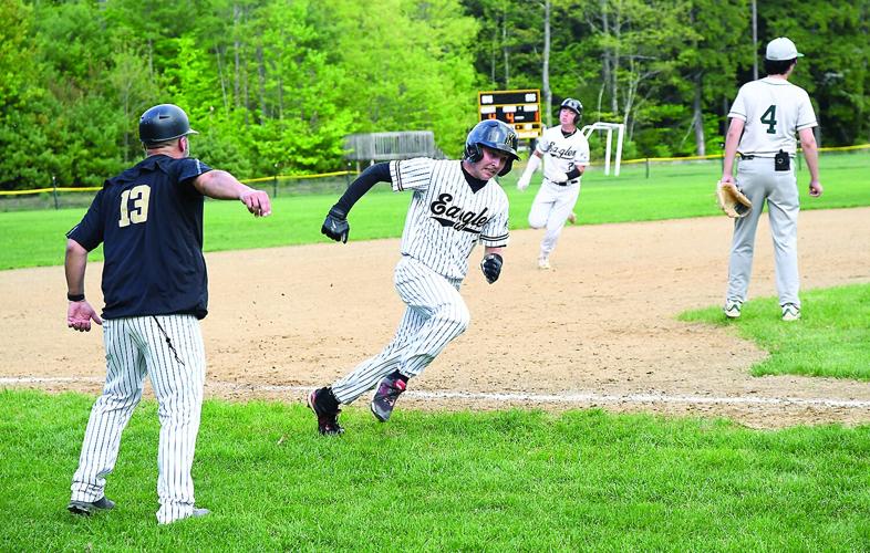 KHS Baseball - Matt Charrette and Jacob Brown round third base