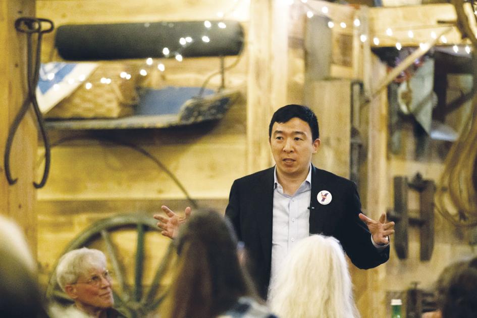 Yang draws crowd at Ossipee tavern