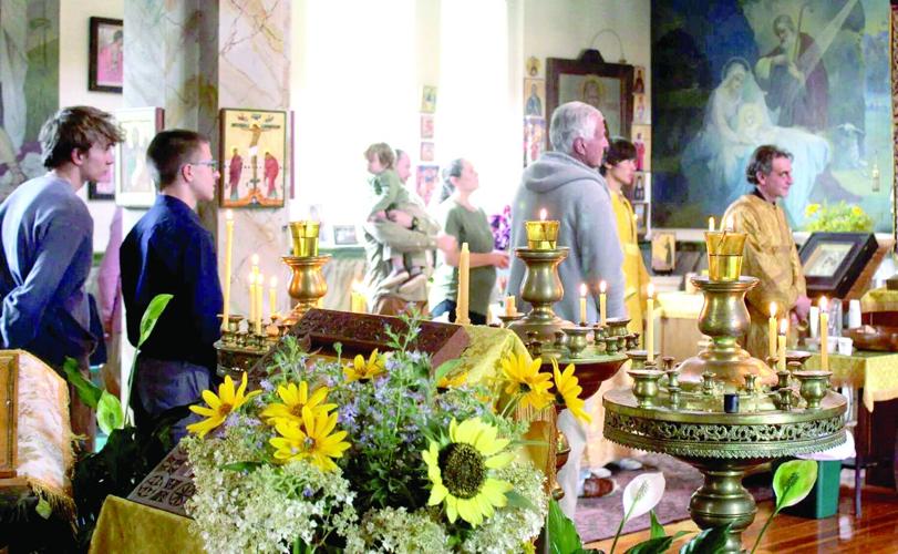 A moment inside Holy Resurrection Orthodox Church during the Sept. 7 service
