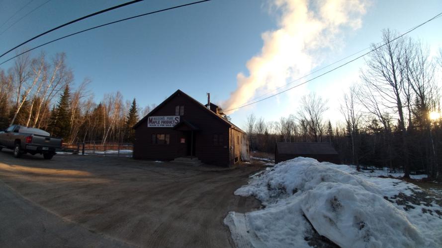 Bisson's Sugar House is boiling sap
