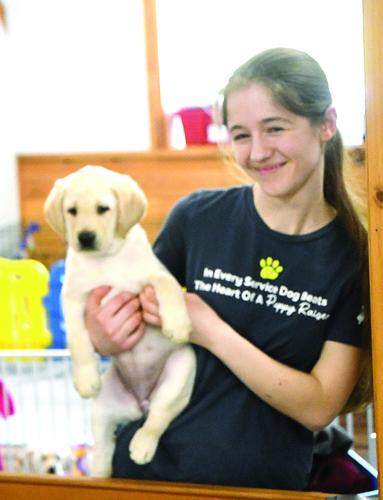ACTS - puppy raisers - Marina Legere with a seven-week-old puppy