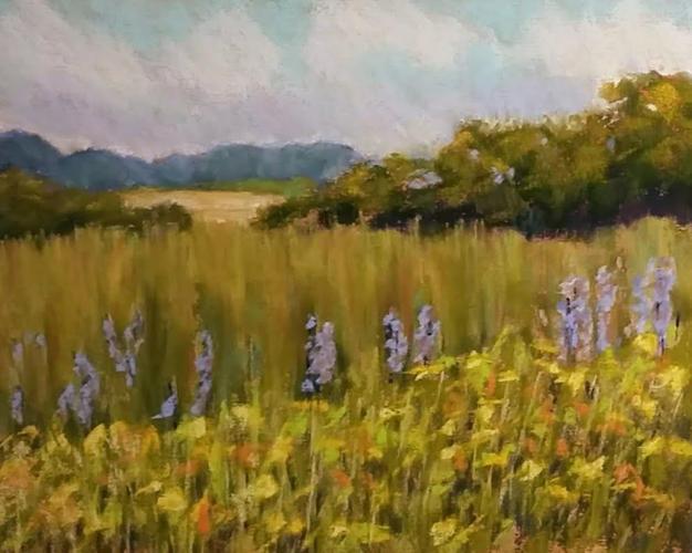 Landscape, pastel, by Sarah Eastman