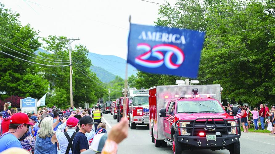 07-04-26 Fourth Parade Bartlett semi-wide fire trucks 2