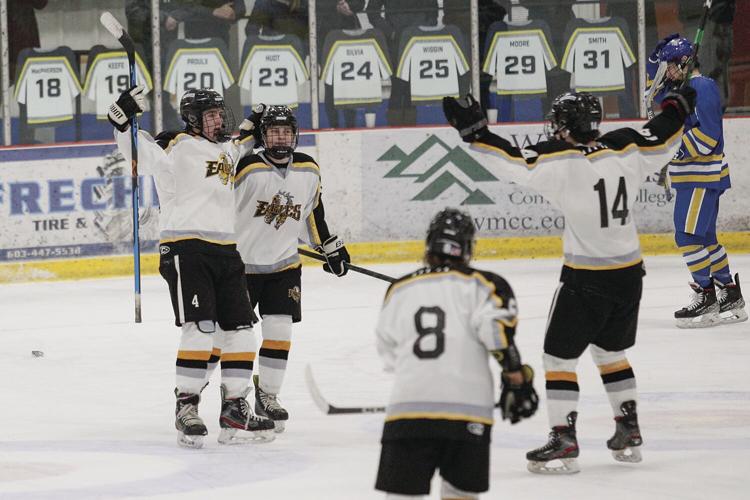 12-27-22 Peter Hall Xmas Tournament eagles celebration after seavey hat trick 2