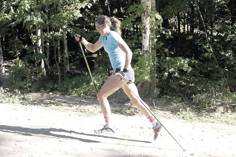 Nordic Tracks - Bounding uphill with ski poles