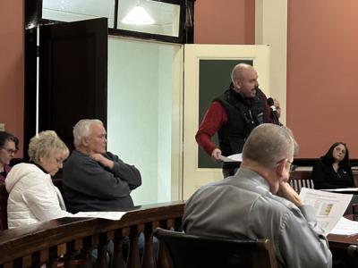 Berlin resident Eamon Kelley stands during the Feb. 2 city council meeting