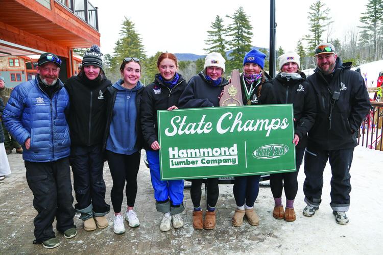 02-10-26 KHS Girls Alpine State Meet group on deck with coaches