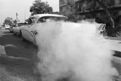 Before catalytic converters, starting a gas-powered vehicle could choke the surrounding area with smog.