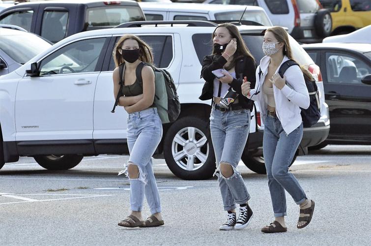 First Day of School - students walking across the lot at KHS - Lisa Eastwood photo