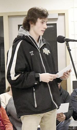 Conway School Board - hockey - Gabe Shaw speaks