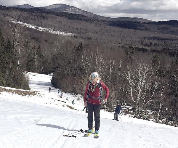 Nordic Tracks - One Last Ski - Laurel Smith skins up Black Mountain's East Bowl