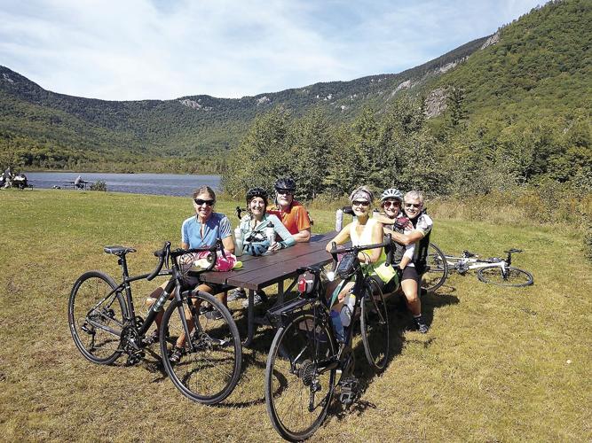 Wheel Family Fun - MWVBC at picnic area views of Basin Pond and Baldface