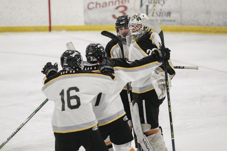 12-27-22 Peter Hall Xmas Tournament eagles celebration end of game tighter