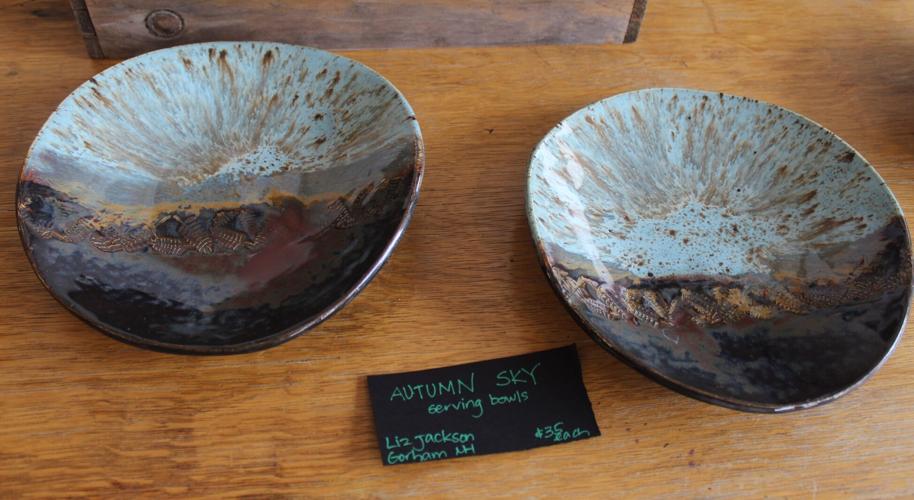 Liz Jackson's two serving bowls as exhibited at the "Art of the Ravine" exhibit