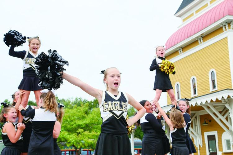 09-06-25 Mud Bowl Parade cheerleaders performing