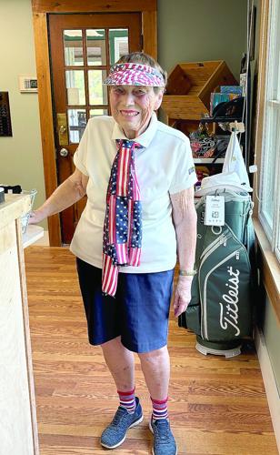 Golf Column - Lake Kezar - Carolyn Stanhope in red, white and blue
