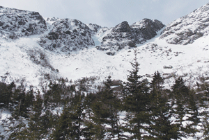 A winter hike to the base of Huntington Ravine