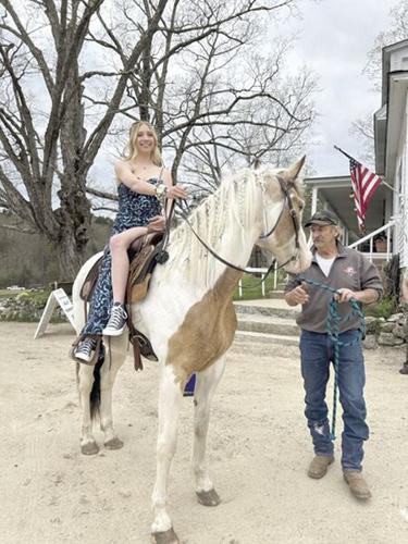 arriving to prom on horse