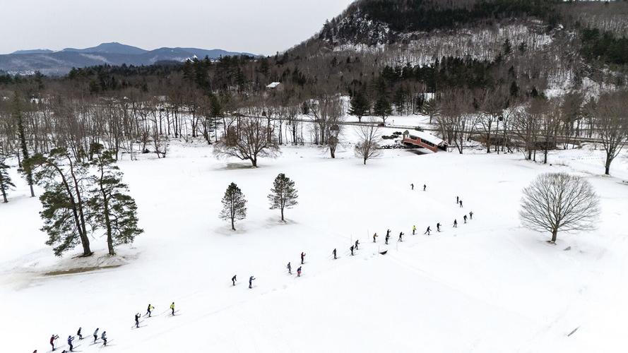 Last Nordic Skier Standing - drone shot