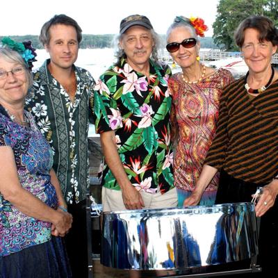 Listen to Caribbean sounds played by the Mango Groove Steel Drum Band