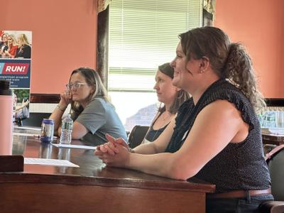 Jess Wojenski (right foreground), director of engagement for the NH Women's Foundation