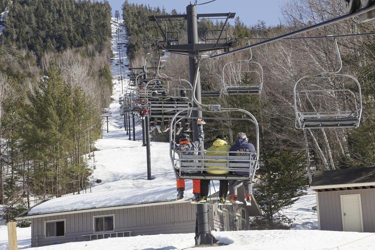 04-02-23 Attitash Triple last chair from behind