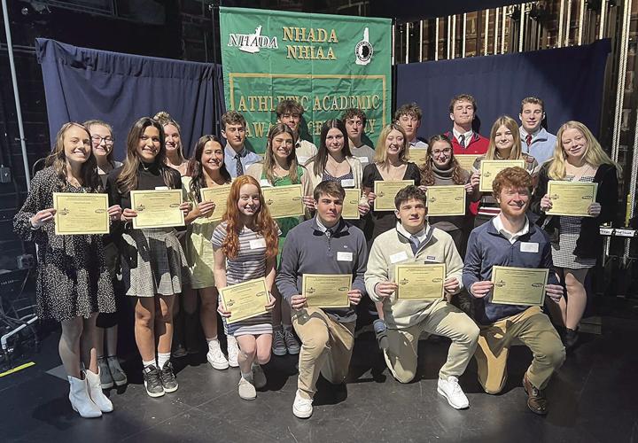 NHIAA Scholar Athletes with certificates
