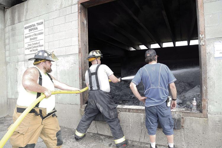 06-09-21 Transfer Station Fire spraying trash through window wide
