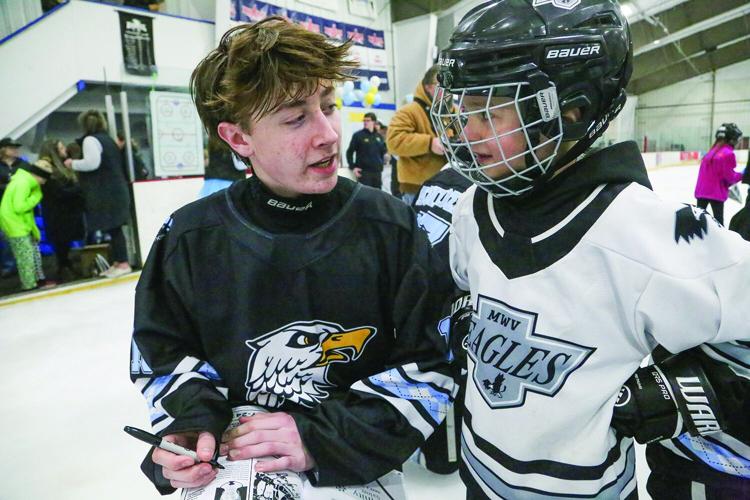 02-14-26 KHS Hockey Fights Cancer skate chatting kennett