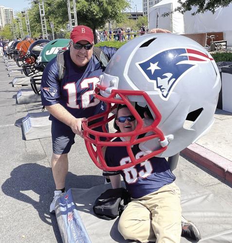 Kelley Jon Scruggs and Dan Ryan in Vegas - Pats helmet