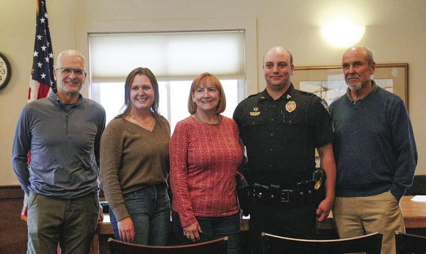 10-24-23 Jackson PD Sgt smile with selectmen