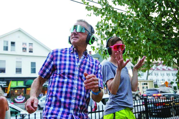 07-26-25 Silent Disco pair on bench 2